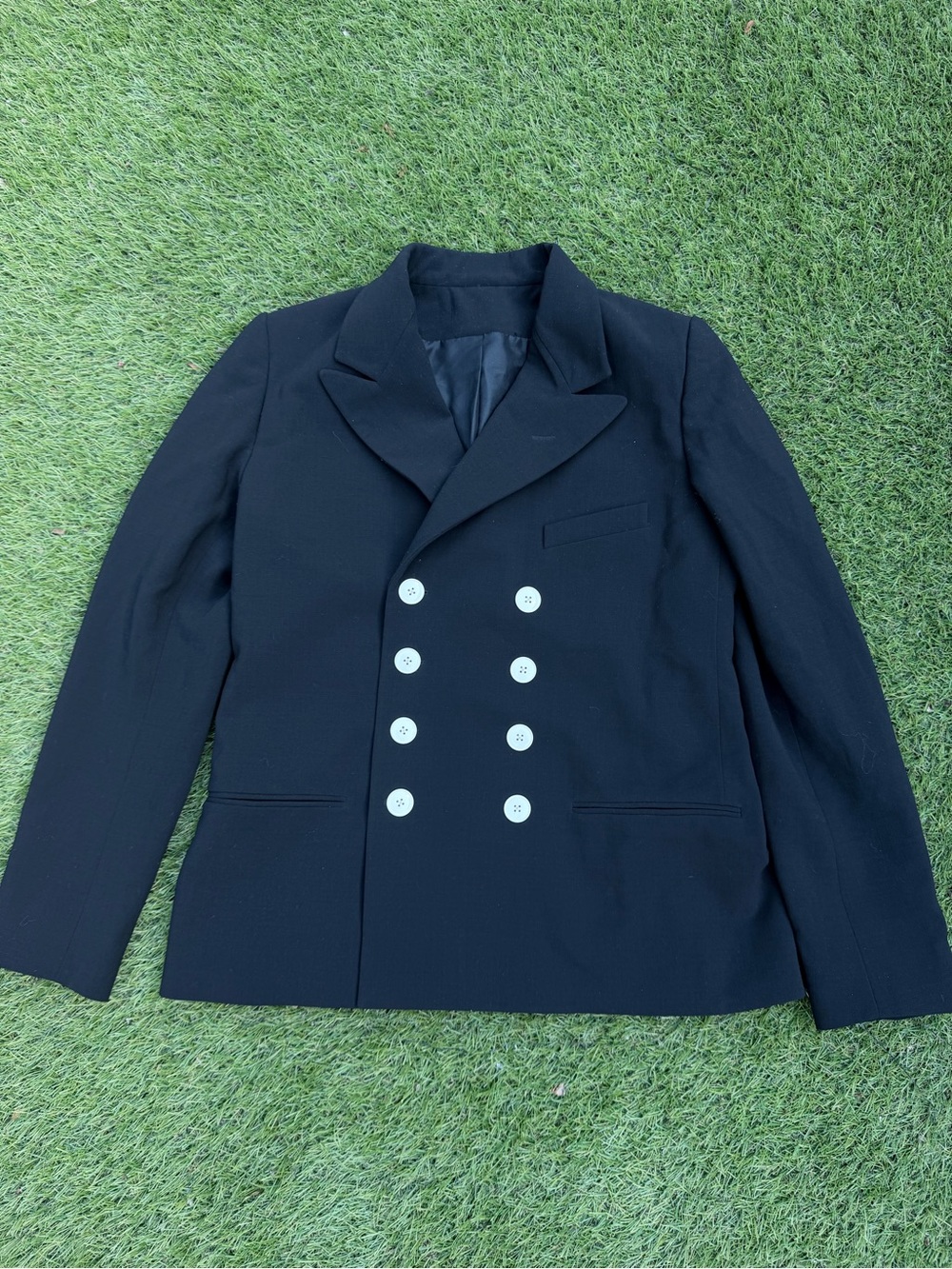 Ralph Lauren Purple Label Double-Breasted Black Blazer